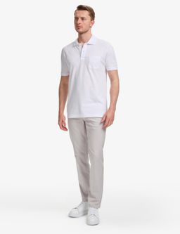 Beyaz Regular Fit %100 Pamuk D__meli Polo Yaka Basic Ti__rt