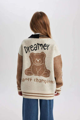 Кардиган для девочек с V-образным вырезом - Defacto фото 9