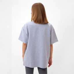 Футболка оверсайз женская MINAKU FIT: SPORTY & STYLISH, светло-серая, размер 42