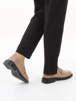 03-DYL123-2 DK. BEIGE Лоферы женские (натуральная кожа)