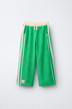 TOWELLING WIDE-LEG TROUSERS