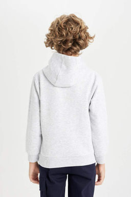 Толстая толстовка с капюшоном и надписью NBA для мальчиков - Defacto фото 6