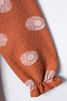 Kiremit K?z Cocuk Midi Duz Dokuma Elbise TKDAW25EL00034 - Trendyolmilla фото 2