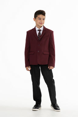 Бордовый пиджак школьный для мальчика Инфанта, модель 0501