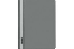 Цена за 5 шт. Скоросшиватель пластиковый А4 СТАММ, 120мкм, серый (MM-30709) с прозр. верхом