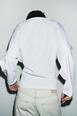 HEAVY COTTON LONG SLEEVE T-SHIRT - Zara фото 3