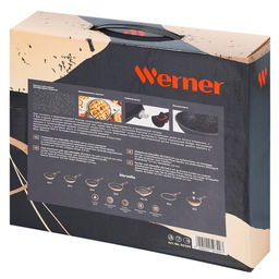 50320 WERNER Сковорода-вок Marseille 28,0х8,0 см из литого алюминия с трехслойным антипригарным мраморным покрытием Pfluon Marble, cо съемной бакелитовой ручкой, для всех видов плит, включая индукционные. Толщина дна: 4,5 мм, толщина стенок: 2,0 мм.  фото 9