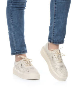 05-PDD166-1 BEIGE Кроссовки женские (натуральная кожа)