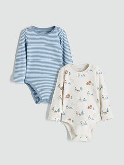 Bisiklet Yaka Erkek Bebek ??t??tl? Bodysuit 2li