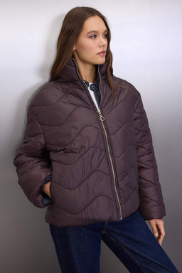 Kahverengi Regular Kal?p Kapitone Mont TWOAW26MO00132 - Trendyolmilla фото 5