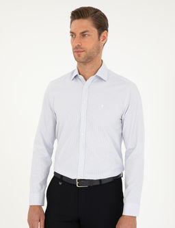 Lacivert Slim Fit Uzun Kollu G_mlek