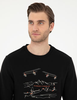 Siyah Regular Fit Sweatshirt - Pierre cardin фото 2