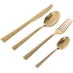 Набор столовых приборов "SANLI" 24шт (6ножей, 6вилок, 6ст.ложек, 6ч.ложек), цвет золото