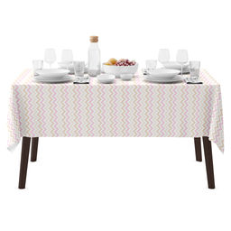 Зигзаг, розовый Скатерть 180х145см, длина стола до 140см, на 6 персон, хлопок Премиум 186г/м2, Домашняя мода (Россия)