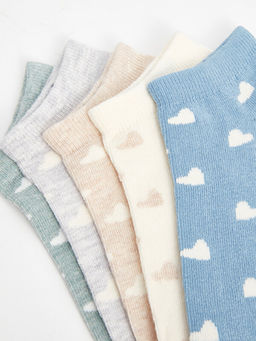 Desenli Kad?n Patik ?orap 5li