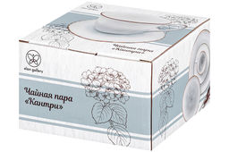 Чайная пара 2 пр. 450 мл 14*11*8,5 см Кантри, голубой ,фарфор - Elan gallery фото 10