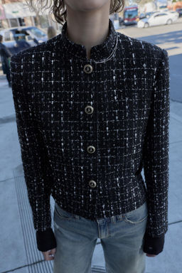 TEXTURED METALLIC THREAD BLAZER - Zara фото 18