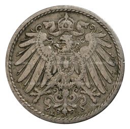5 пфеннигов 1900 года Е Германия