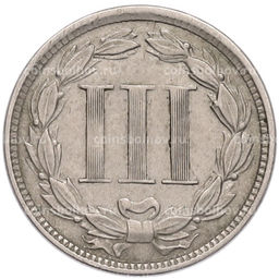 Монета 3 цента 1866 года США