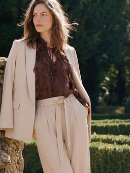 Ba?lamal? Yaka F?rf?rl? Bluz