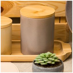 БАНКА ДЛЯ СЫПУЧИХ ПРОДУКТОВ 570 МЛ КОЛЛЕКЦИЯ GLAZE COLLECTION ЦВЕТ:СЕРЫЙ МЕЛАНЖ - Lefard фото 5