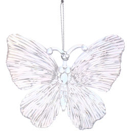 Цена за 2 шт. Подвеска "Сказочная бабочка" 10*11 см, Белый