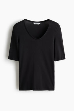 Top de algod?n pima con escote en U - H&m фото 3