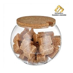 Сахарница стеклянная с крышкой Walmer Kronos, 0.25 л, цвет пробковый