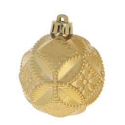 Набор из 6шт Украшение новогоднее Шар "Вензель золотой", D6 см, L5 W5 H7 см