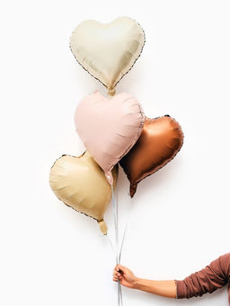 Цена за 2 шт.Воздушные шары фольгированные 17 Сердце, шоколадный сатин, набор 5 шт. - Страна карнавалия фото 8