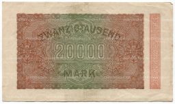 Банкнота 20000 марок 1923 года Германия
