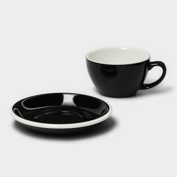 Кофейная пара Magistro Coffee time, чашка 300 мл, блюдце d=15.5 см, фарфор, чёрная