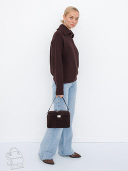 Сумка женская кожаная 6169Q coffee Polina&Eiterou