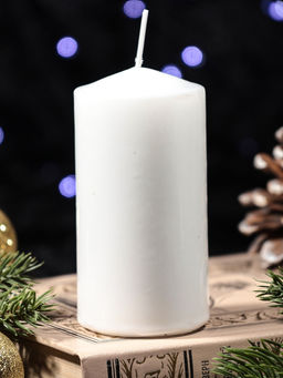 Свеча-цилиндр с накаткой «Лошадь в профиль», 50×100 мм, белая