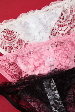 TRENDYOLMILLA Siyah-Pembe-Beyaz 3lu Paket Dantel Tanga Orme Kulot THMSS25KU00006 фото 2