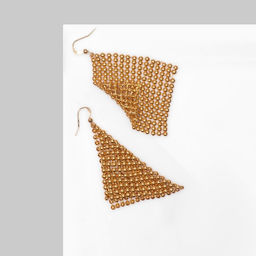 Серьги Диско кольчуга объемная, цвет золотой, 8см - Queen fair фото 3