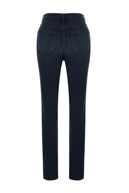 TRENDYOLMILLA Gece Mavisi More Sustainable Yuksek Bel Comfort Straight Jeans TWOAW24JE00091