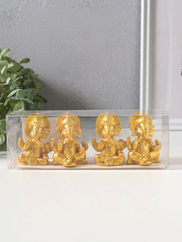 Набор фигурок 4 шт. «Ганеша», полистоун под золото, 3.5×4.4×6.2 см