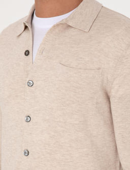 Bej Regular Fit Y_n Kar___ml_ Triko H_rka - Cacharel фото 7