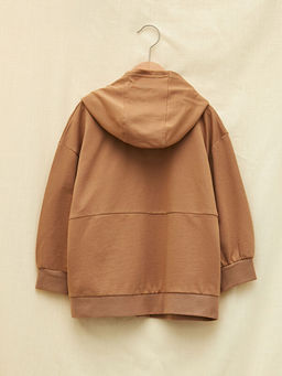 Kap??onlu Bask?l? Uzun Kollu Erkek ?ocuk Fermuarl? Sweatshirt - Waikiki фото 2