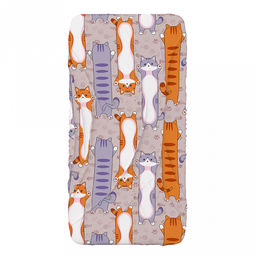 Простыня односпальная на резинке "Кот-батон" 90х200см, свесы 27см, бязь "Комфорт" 121г/м2, хлопок 100%, упаковка "классическая" ПВХ 28х41см, "Домашняя мода" (Россия)