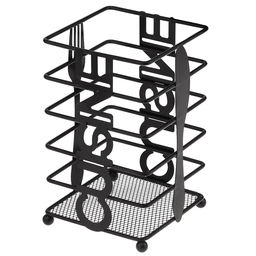 Кухня Подставка металлическая, окрашенная для столовых приборов 10х10см h16,5см, цвет - черный матовый (Китай)