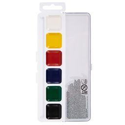 Краска акварель Лео Учись медовые, без кисти в пластиковой упаковке с европодвесом LNW-0106 6 цв фото 3