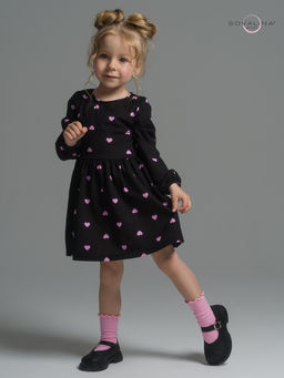 Платье Моана розовые сердечки на черном - Sovalina фото 22