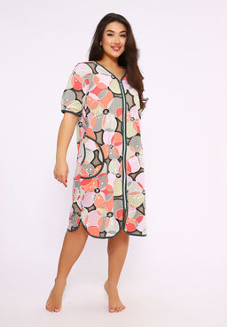 520 Халат больших размеров - Цветы