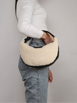 Сумка женская иск/мех+иск/кожа DJ-CM 7102- CREAMY WHITE, 1 отд.плеч/рем, св.бежевый SALE 263151 - Adelia фото 10