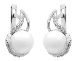 Серьги из серебра жемчуг, С1328