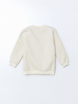 Bisiklet Yaka Bask?l? Erkek ?ocuk Kal?n Sweatshirt