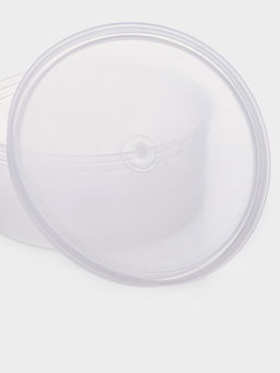 Цена за 5 шт. Контейнер пищевой, 450 мл, с герметичной крышкой, d=12.5 см, h=5.5 см, пластик