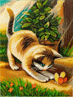 Кристальная (алмазная) мозаика ФРЕЯ ALPD-016 на подрамнике Игры на солнце 30 х 40 см